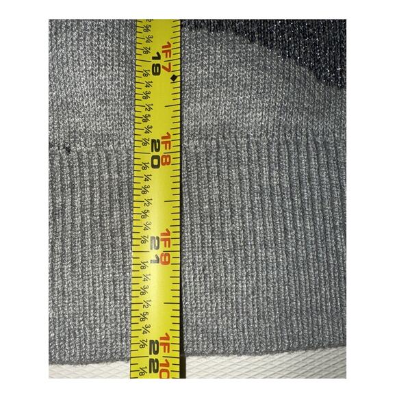 Banana Republic Cardigan Sweater Women's Medium Gray Zebra Stripe Silk - Picture 4 of 5